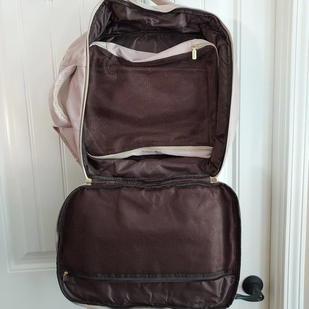 Lovevook Quilted Laptop Backpack Women Large Pink Travel Work‎ Bag